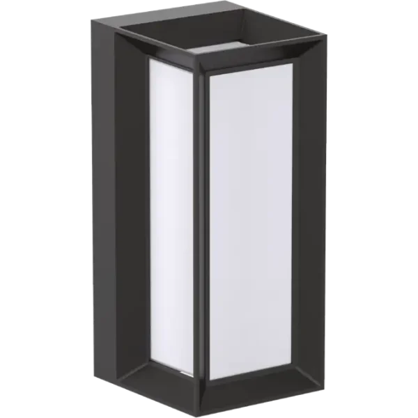 Pure Outdoor Tricolour 5-sided Rectangle Wall Light - Black-PLWLR15B