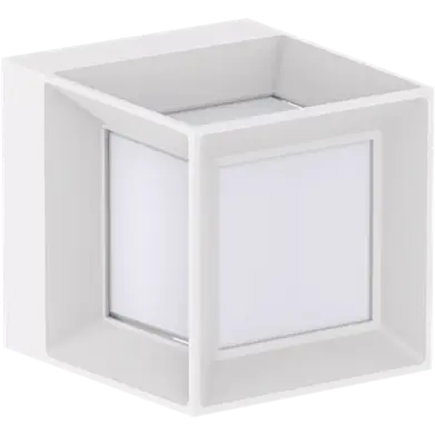 Pure Outdoor Tricolour 5-sided Square Wall Light - White-PLWLSQ8W