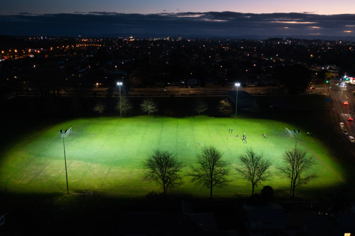 Sports lighting project in New Zealand
