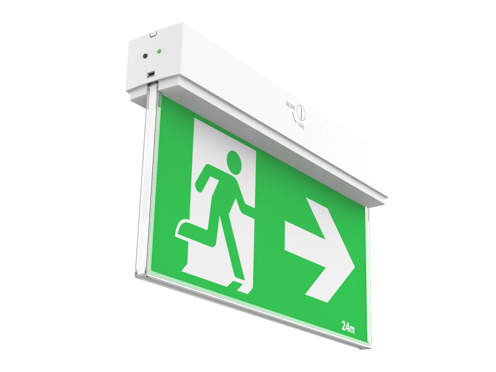 Pure Surface Mount Exit Light 24M Double Sided 1W Maintained IP20