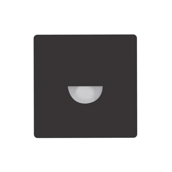 Pure Magnetinc Faceplate for Pure Indoor Step Light 55 x 55mm Semi-Round Optics Black