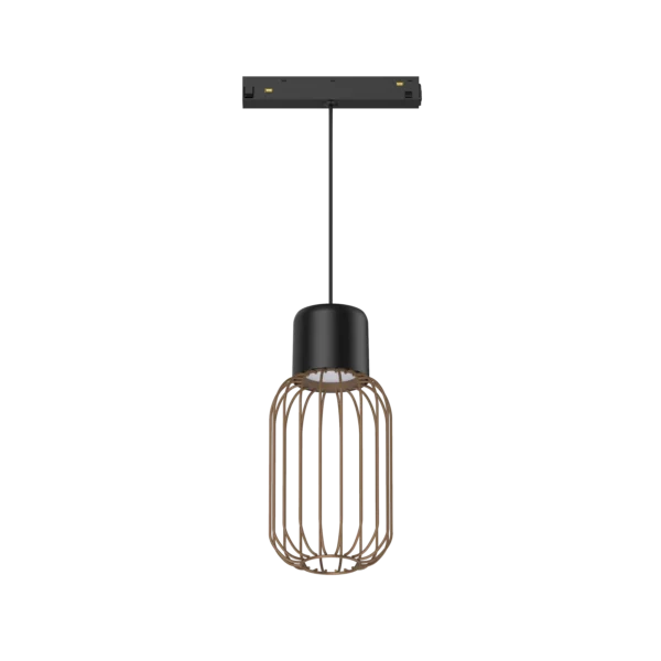 Pure 48V Pendant Track Light 7W Black with Wire Frame Diffuser