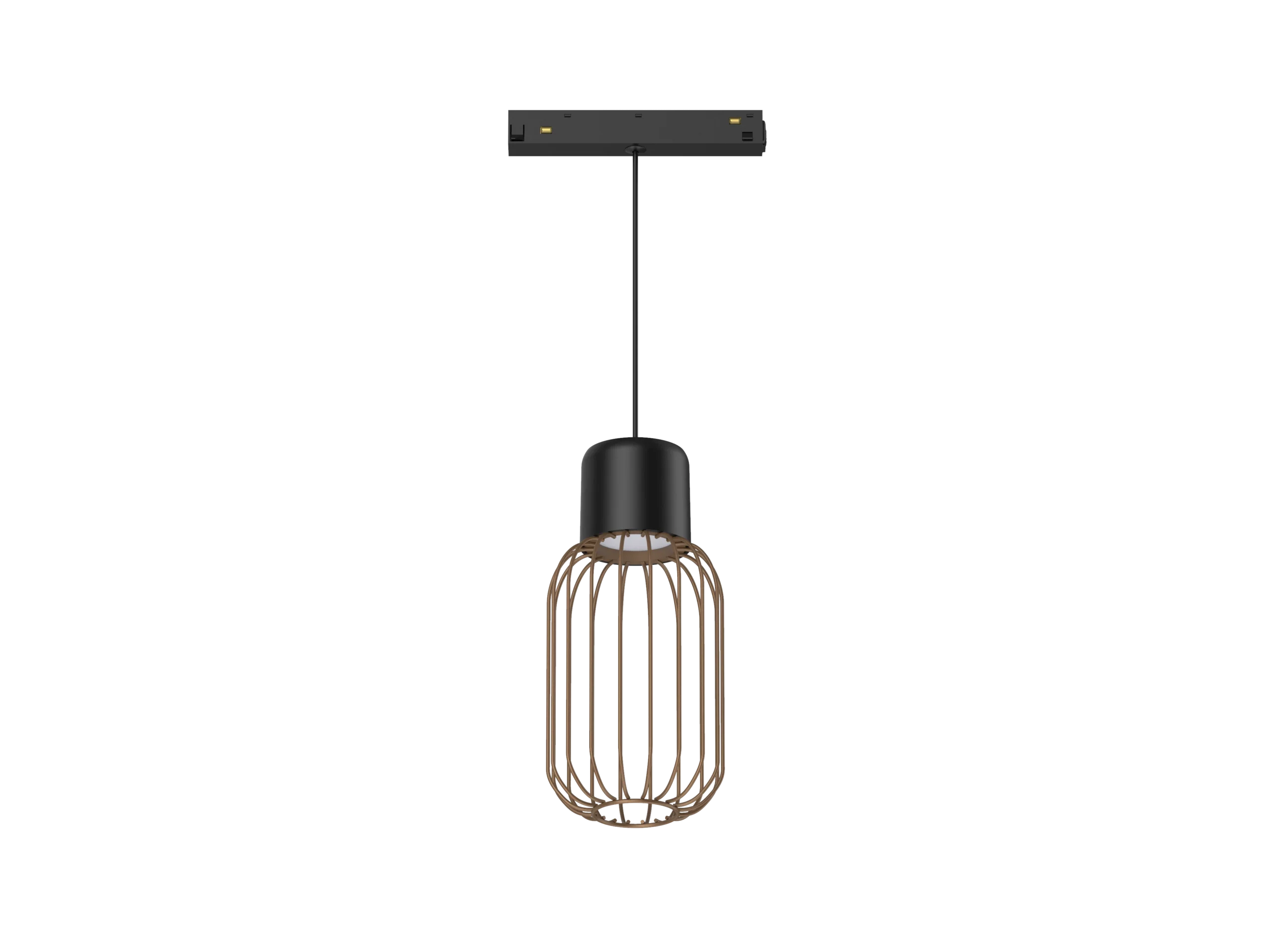 Pure 48V Pendant Track Light 7W Black with Wire Frame Diffuser