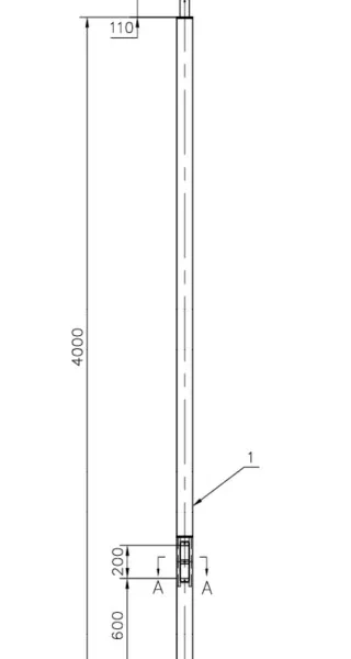 Pure Base Plate Poles      4m  Black
