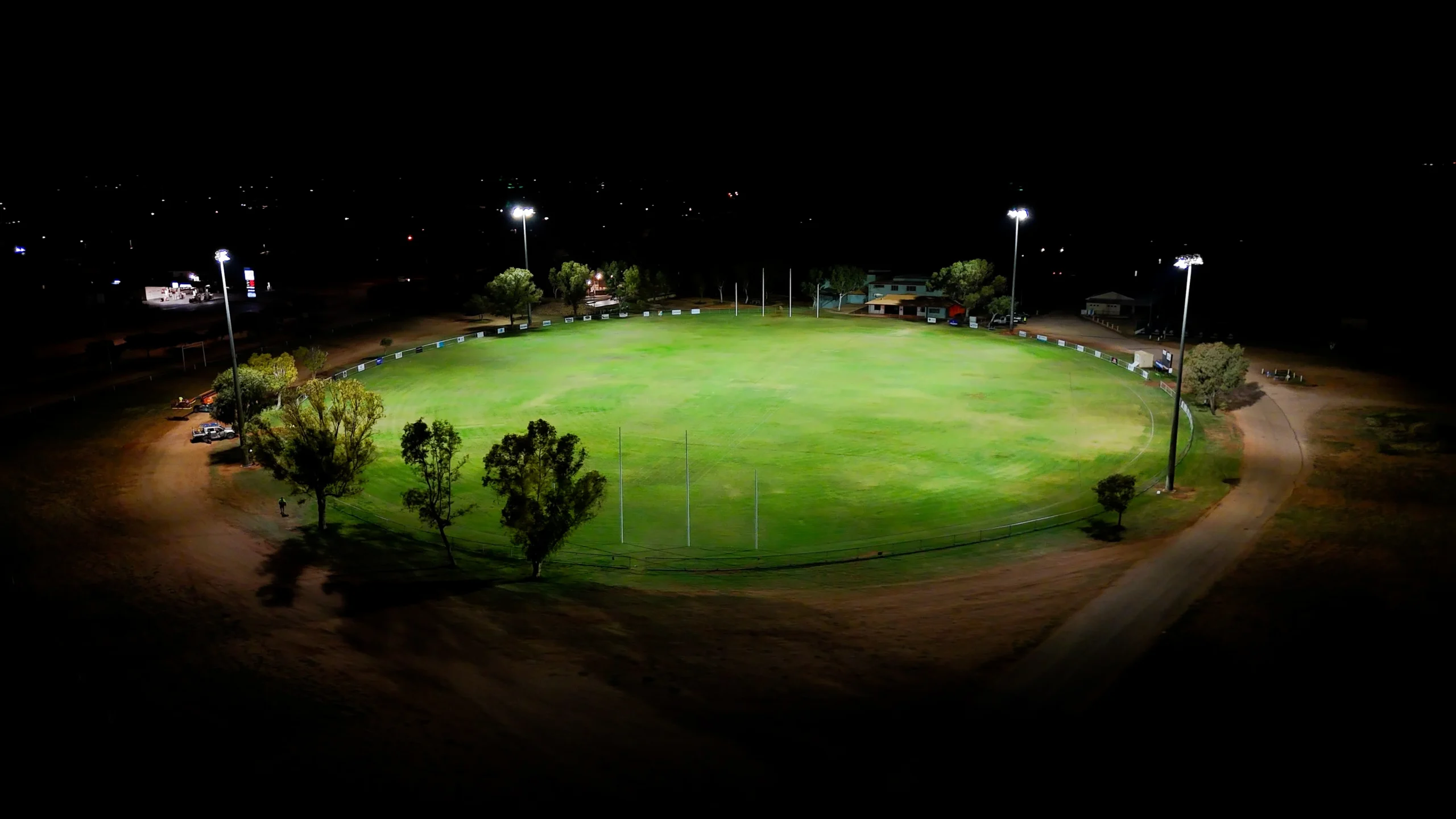 LED lighting illuminating a Owen Delany Park in New Zealand