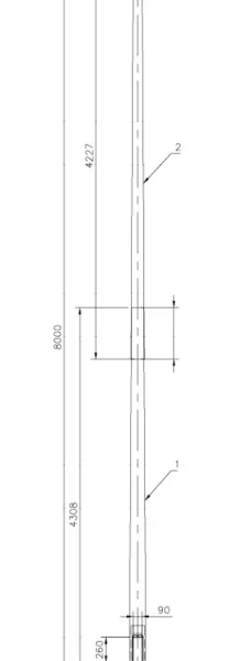 Pure Base Plate Poles      8m  Galvanised
